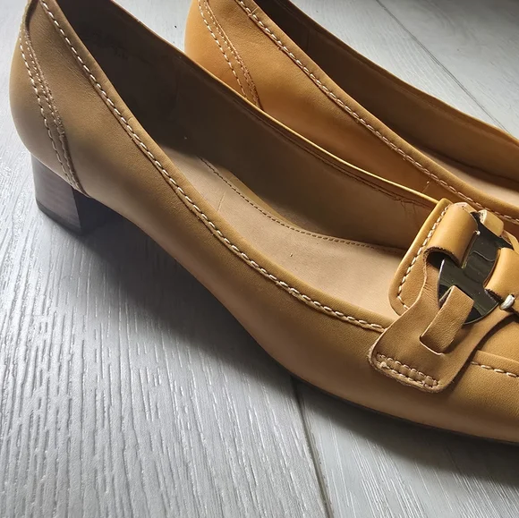 Etienne Aigner Vintage Dress Shoes Mustard Yellow Tan Leather Shoes-Size 8.5 - Picture 8 of 16